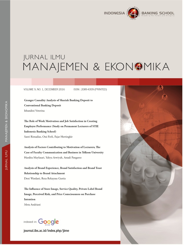 					View Vol. 9 No. 1 (2016): Jurnal Ilmu Manajemen & Ekonomika Vol. 9, No. 1, December 2016
				